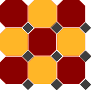 4420/21 OCT14-A Brick Red 20 Ochre Yellow 20 Octagon/Black 14 Dots 30x30 Top Cer