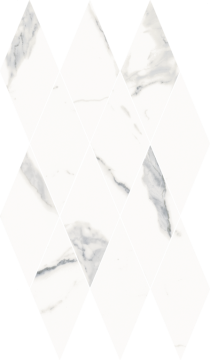 620110000202 Stellaris Statuario White Mosaico Diamond Lux 28x48 Italon