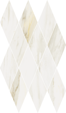 620110000204 Stellaris Carrara Ivory Mosaico Diamond Lux 28x48 Italon
