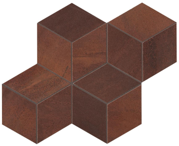 A0UP Blaze Corten Mosaico Esagono Matt 30x35 Atlas Concorde