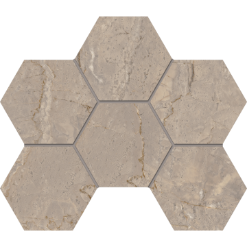 BR02 Bernini Hexagon Beige Мозаика полированная 25x28,5 Estima