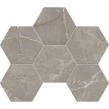 BR03 Bernini Hexagon Grey Мозаика неполированная 25x28,5 Estima