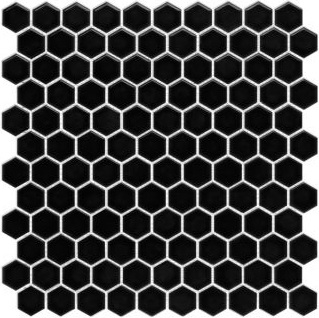 HG143 Hexagon Mosaic Black 2,65 30x30 Serapool