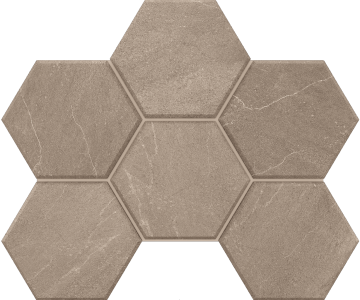 Мозаика GB02 Gabbro Hexagon неполированная 25x28.5 Estima