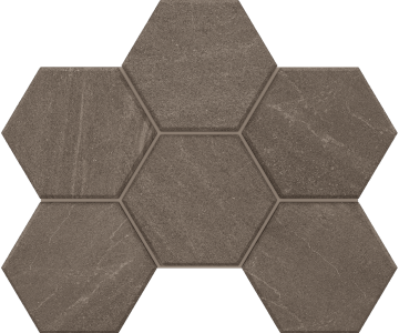 Мозаика GB03 Gabbro Hexagon неполированная 25x28.5 Estima