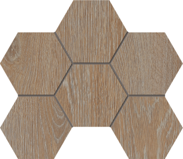 Мозаика KW01 Kraft Wood Rusty Beige Hexagon структурированный 25x28,5 Estima