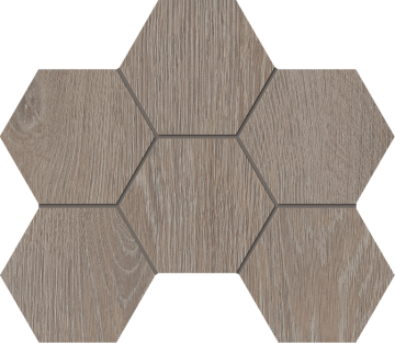 Мозаика KW02 Kraft Wood Light Grey Hexagon структурированный 25x28,5 Estima
