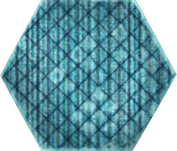 TRIBU Blue Shiny Hexa 23.2x26.7 ITT Ceramic