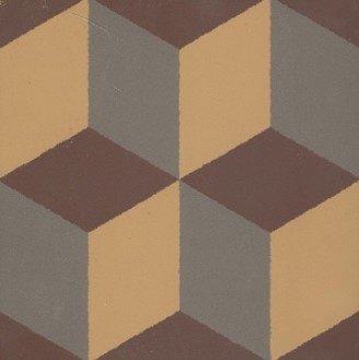 Trompe l'oeil 4 (Brown, Yellow, Charcoal) 15x15 Winckelmans