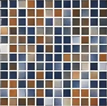 VC.2.01.1112 Versicolor Mosaic Mustard-Dark Blue 2,5x2,5 30x30 Serapool